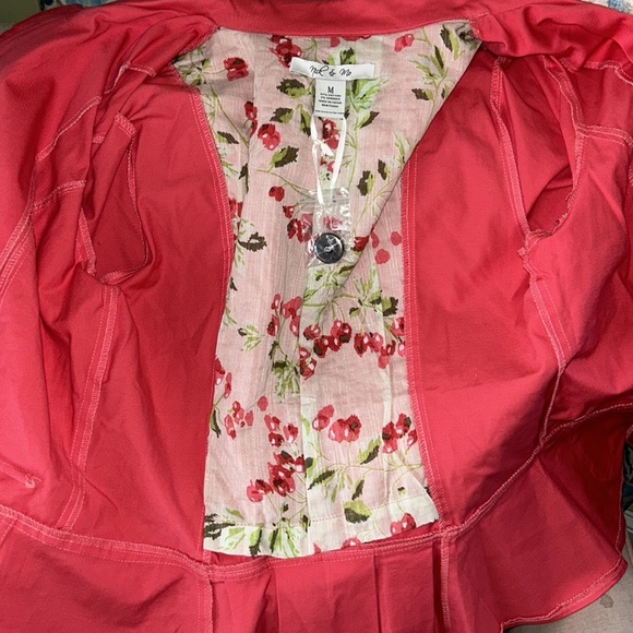 NEW Anthropologie Nick & Mo Coral Fitted Pleated Peplum Back Blazer - M - Picture 9 of 11